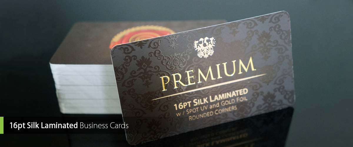 16pt Silk Laminated Business Cards